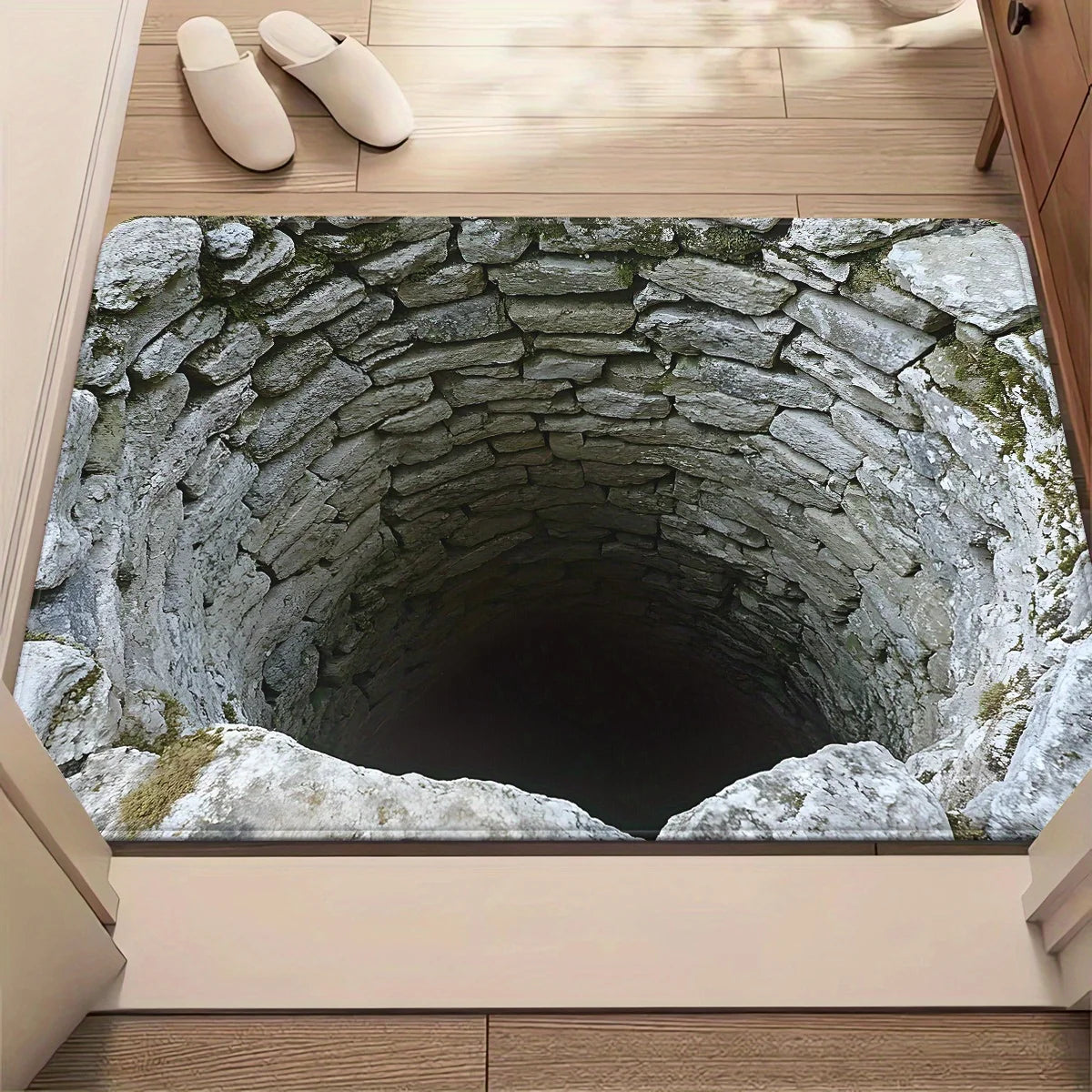 Alfombrilla de baño de poliéster 3D antideslizante VIKAMA para ducha, apta para entradas de baños domésticos, fácil de mantener