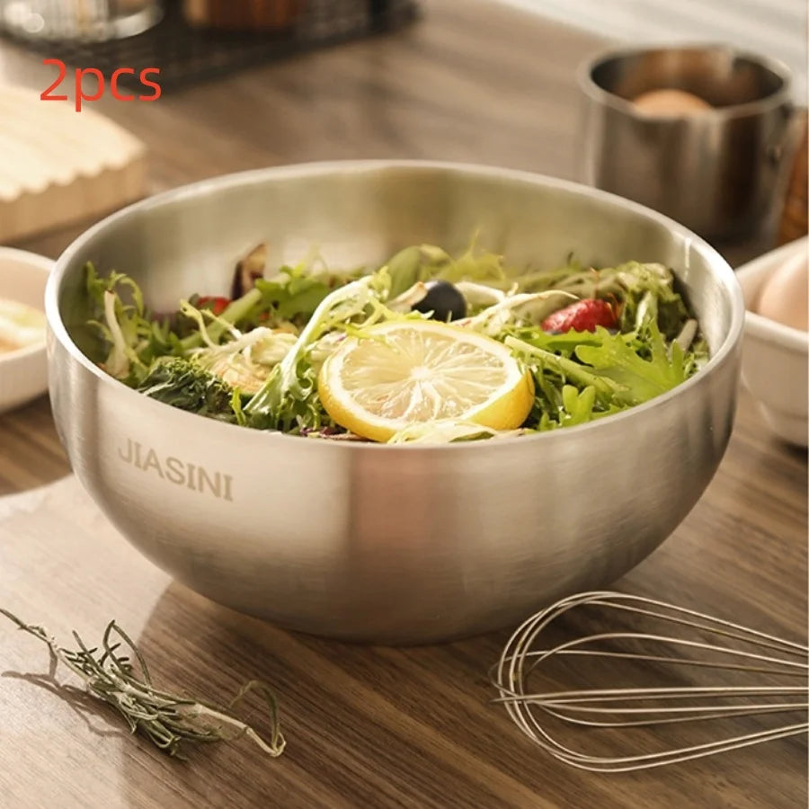 Cuenco de Fideos de Acero Inoxidable para el Hogar, Tazón de Sopa Instantánea de Aspecto Atractivo, Estilo Coreano, Grande para Arroz y Ensalada