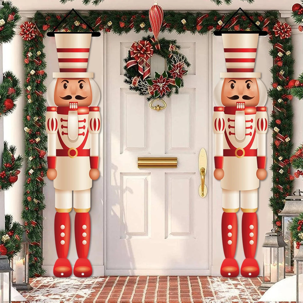 Adornos de Navidad para Puertas, Feliz Navidad para el Hogar 2025, Pancarta para Chimenea o Porche, Decoración Navideña para Año Nuevo