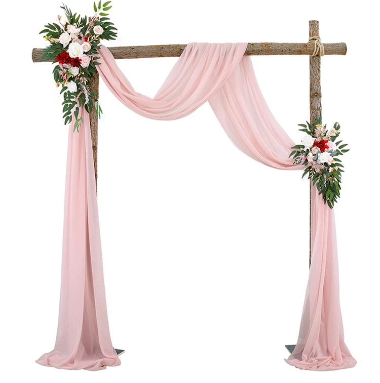Tela de gasa para arco de boda, cortina drapeada, decoración para bodas, cumpleaños, fiestas, ceremonias, recepciones, decoración colgante
