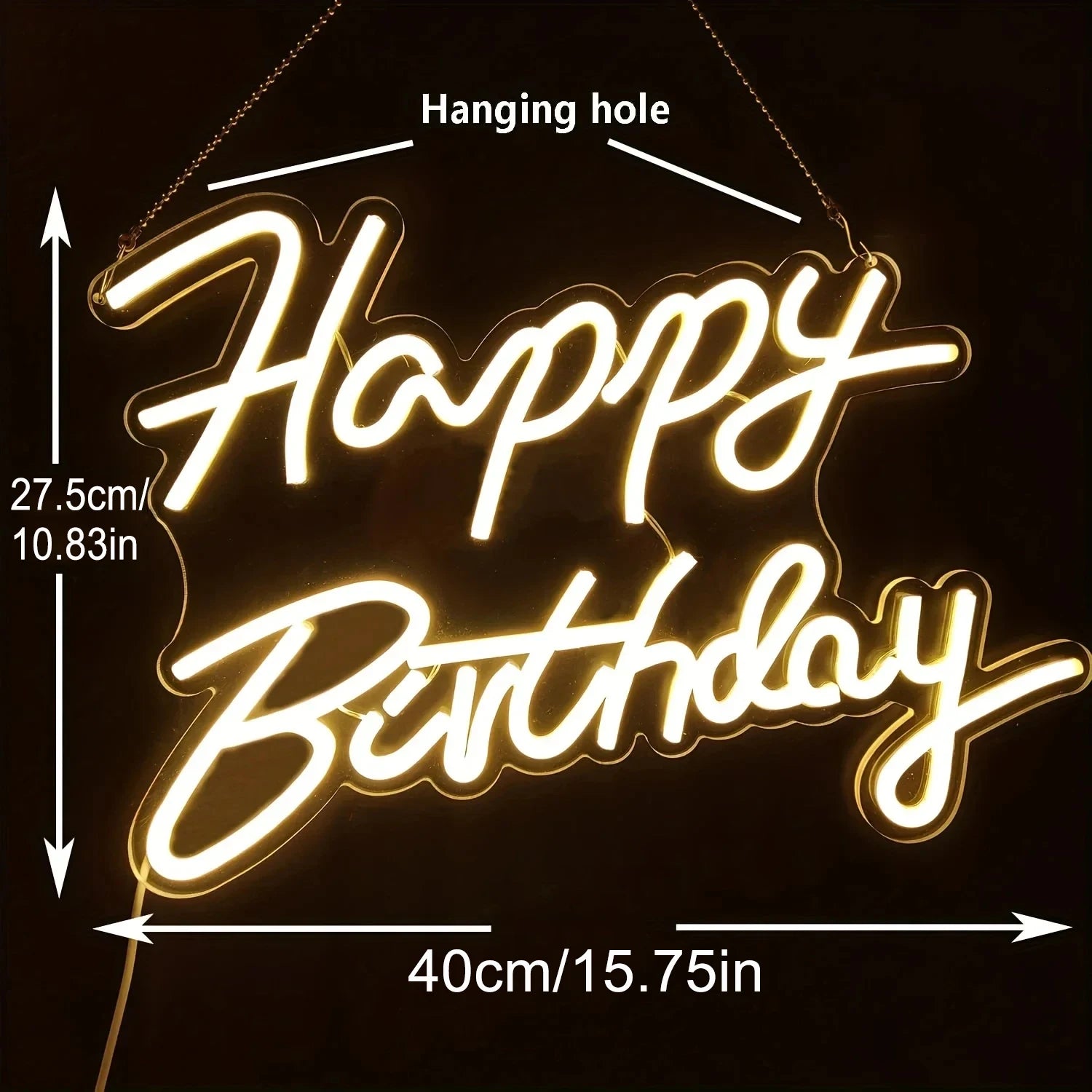 Joyeux Anniversaire Néon Enseigne Néon Joyeux Anniversaire pour Décoration Murale Néon Mural avec Interrupteur Dimmer Fournitures de Fête d'Anniversaire