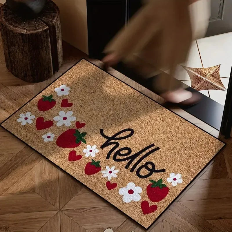 VIKAMA, ¡Hola! Bienvenido a nuestro felpudo: una alfombra de entrada duradera y resistente a las manchas para interiores y exteriores para la decoración del hogar.
