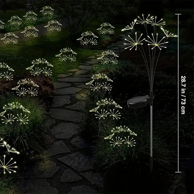 1 ud. luces solares LED para jardín con forma de fuegos artificiales, lámpara de césped impermeable para exteriores, iluminación de paisajes para patio, pasarela, fiesta, Navidad