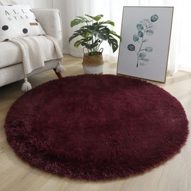 VIKAMA Alfombra redonda rosa Esponjosa Suave para Suelos Alfombra para Habitación de Niñas Castillo de Princesas Alfombra de Peluche para Sala de Estar Decoración del Hogar