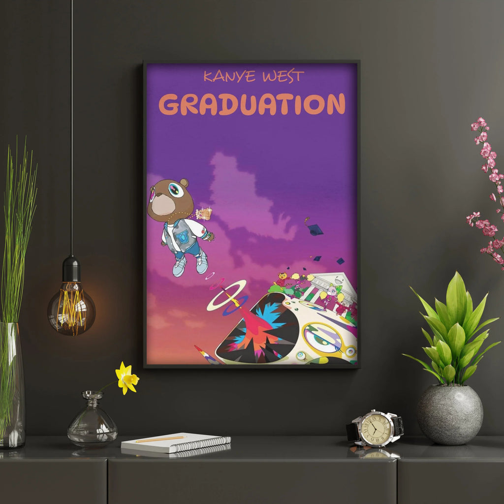Póster del rapero estadounidense Kanye West, cantante de Hip Hop, portada de álbum de música para habitación, sala de estar, decoración de pared, cuadros impresos en lienzo