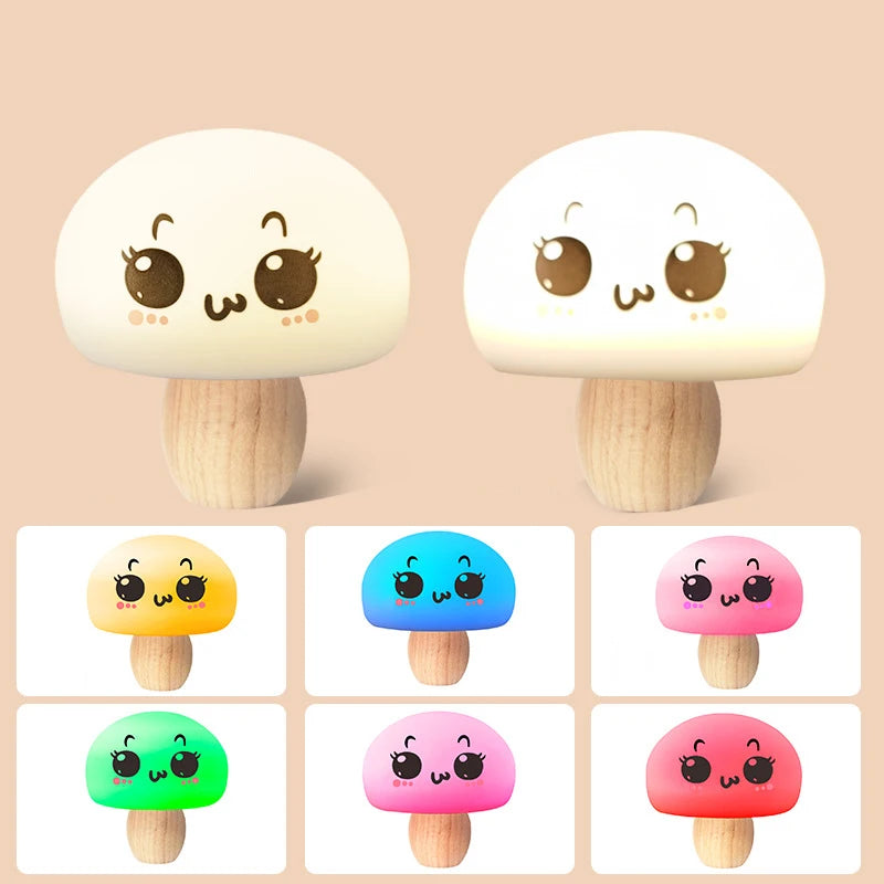 Lampe champignon tactile, mini veilleuse LED magnétique USB, lampe d'ambiance, lampe de chevet douce pour bébé/enfant pour dormir