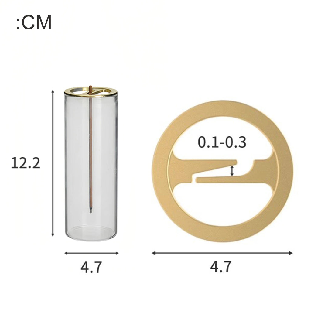 Porte-encens moderne en verre pour bâtonnets courts, brûleur d'encens anti-cendres volantes avec récupérateur de cendres pour le yoga et la méditation