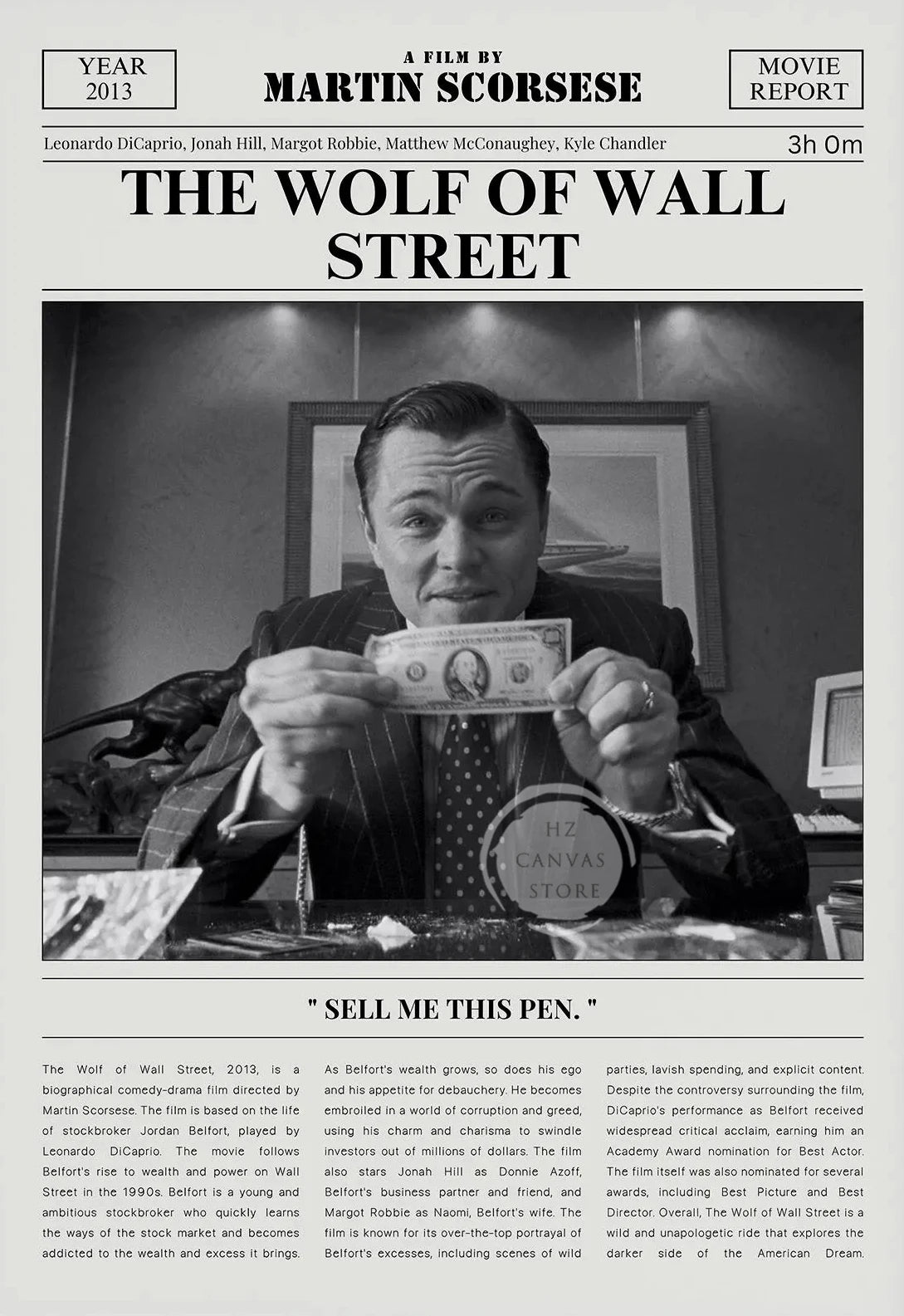Minimalist Black and White Movie Poster Retro Newspaper Film Print Wall Art Painting Forrest Gump/Pulp Fiction Modern Home Decor