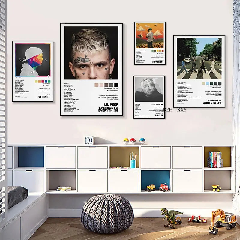 Póster de portadas de álbumes de música, regalos de Juice Wrld, Tyler, rapero de Hip Hop, cantante, portadas de álbumes, pintura en lienzo, imágenes de arte de pared, decoración de habitación