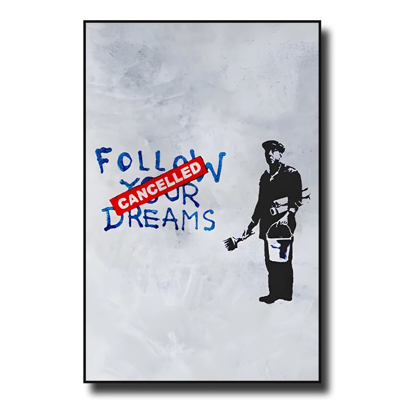 Banksy Street Graffiti Decorative Canvas Painting Girl with Balloon Art Poster Abstract Figure Mural Room Wall Decoration Prints