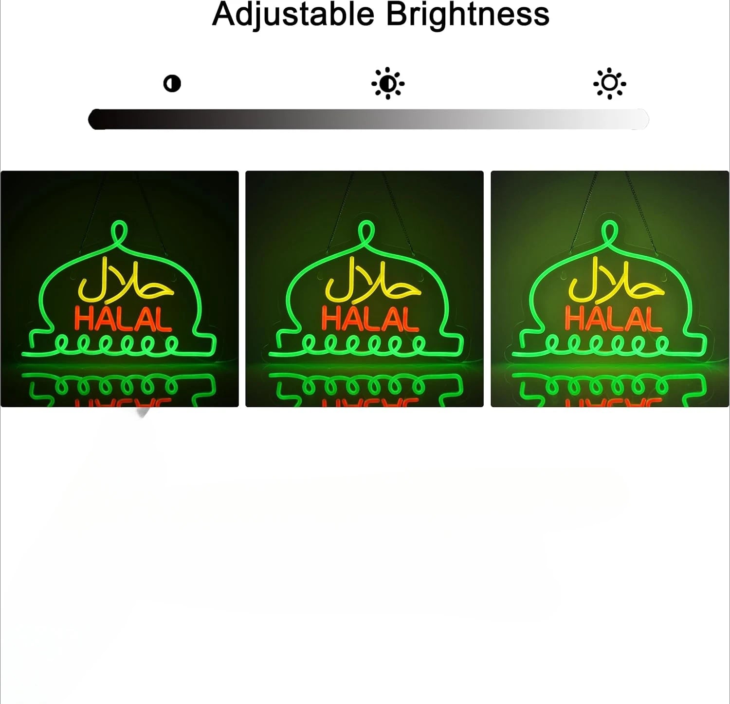 Letreros de neón Halal, comida Halal, restaurantes árabes, letreros luminosos LED para negocios, tiendas, para decoración de paredes, alimentados por USB