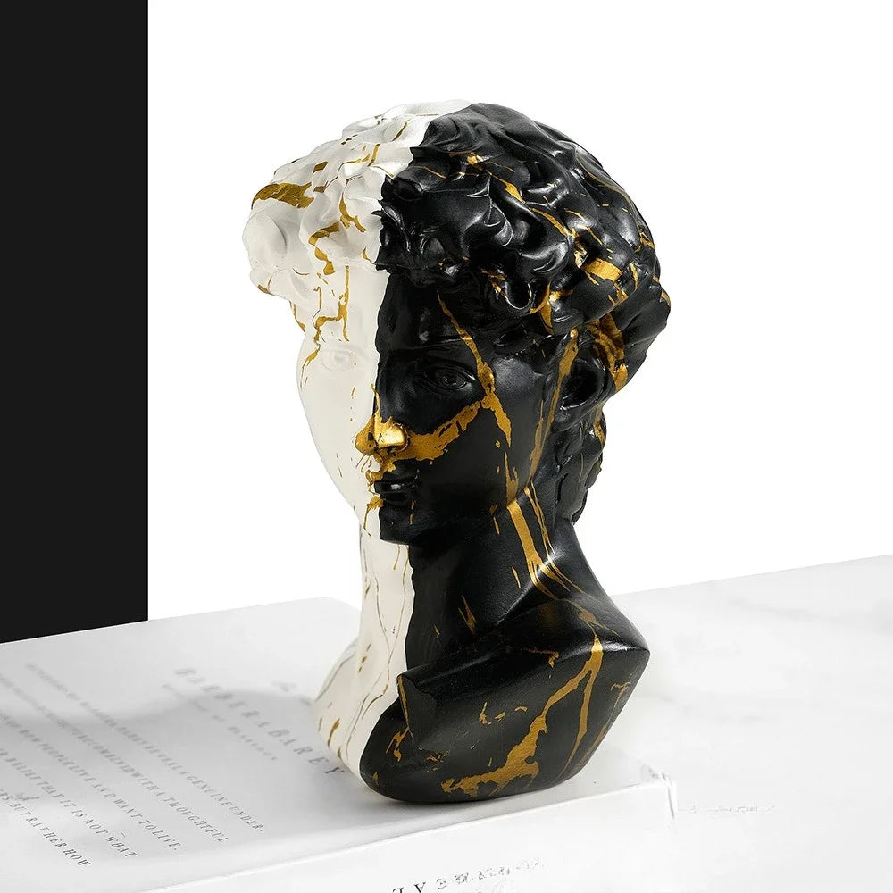 Statue de David de style européen 15 cm, sculpture en résine, art de Michel-Ange, décor de bureau, petite sculpture d'art, réplique de qualité galerie