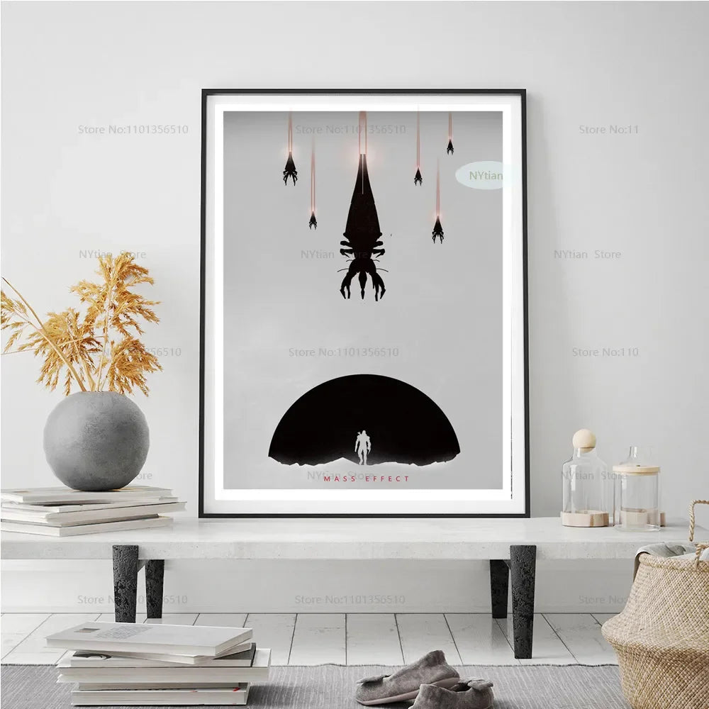 NT1464 Affiche Mass Effect Minimaliste Classique Jeu Cadeau Affiches Et Impressions Art Mural Toile Peinture Pour Décoration De Chambre À Coucher