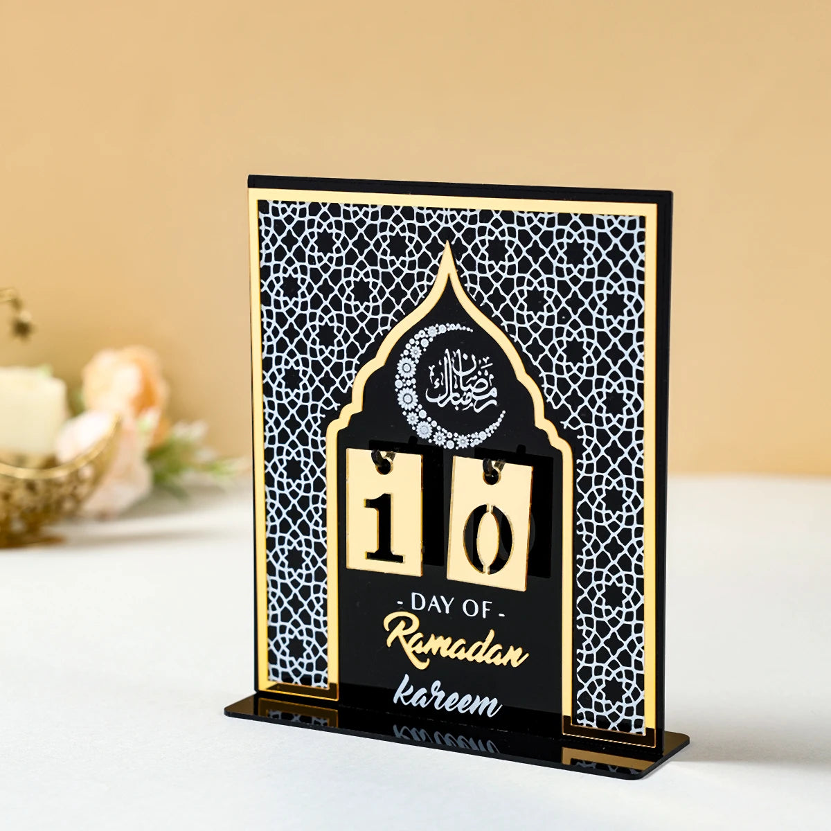 Calendrier de l'Avent Ramadan en Acrylique Ornements Cadeaux Aïd Moubarak Décoration Ramadan Pour la Maison 2025 Fournitures de Fête Musulmane Islam Kareem