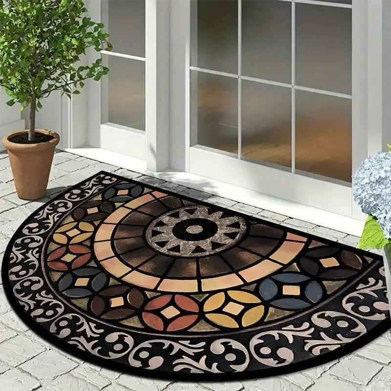VIKAMA Felpudo de Bienvenida con Estampado de Mariposas, Semicircular, Antideslizante, para Cocina y Dormitorio, Alfombra para Decoración del Hogar
