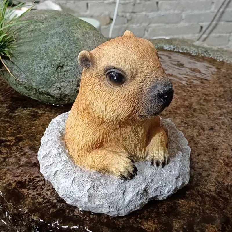 Simulation Animal Marmotte Mignons Ornements Extérieur Décoration de Jardin Patio Balcon Aménagement Pot de Fleurs Cour Jardinage Décor
