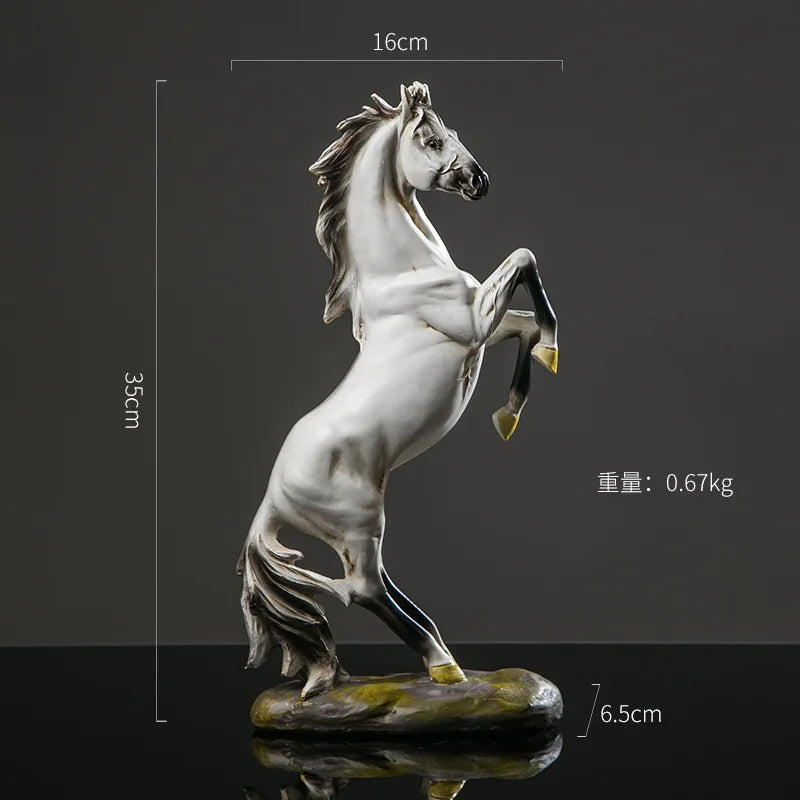 Escultura de caballo de estilo europeo, estatua de animal de resina, recuerdo decorativo, regalo para decoración de sala de estar, oficina, estudio, escritorio