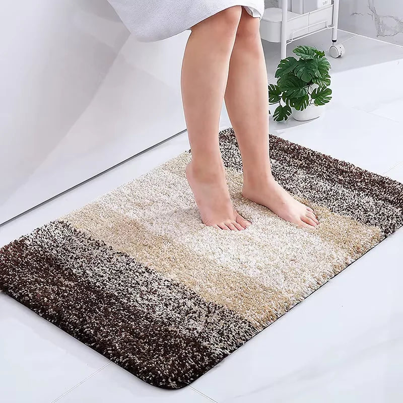 VIKAMA Alfombra de imitación de cachemir de pelo largo, felpudo absorbente, alfombrilla de baño, alfombrilla suave para el suelo, alfombra sencilla para sala de estar, dormitorio, hogar, decoración