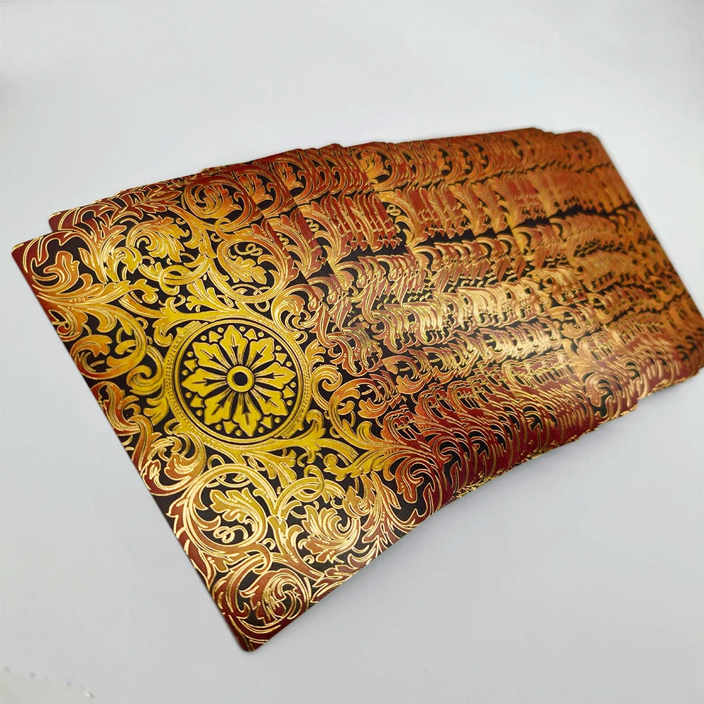Nouvelle Arrivée Superbe Jeu de Cartes en Plastique Tarot Vintage 3D Luxe Cartes de Divination Imperméables Glaçées avec Effet Pailleté