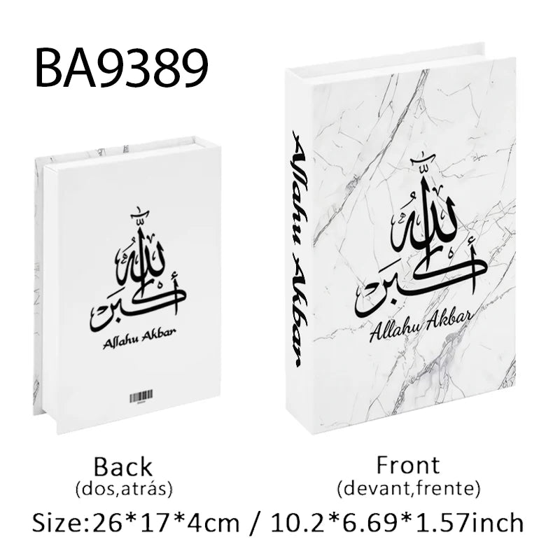 Islamic Kaaba Mosque Luxe Fake Book Storage Box Home Interior Decoration Decorative Books Coffee Table Bedroom Living Room Decor