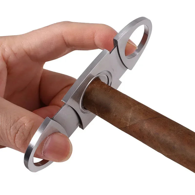 Coupe-cigare multifonctionnel en acier inoxydable, coupe-cigare classique en métal, guillotine, ciseaux à cigare, perforateur, accessoires de coupe-cigare