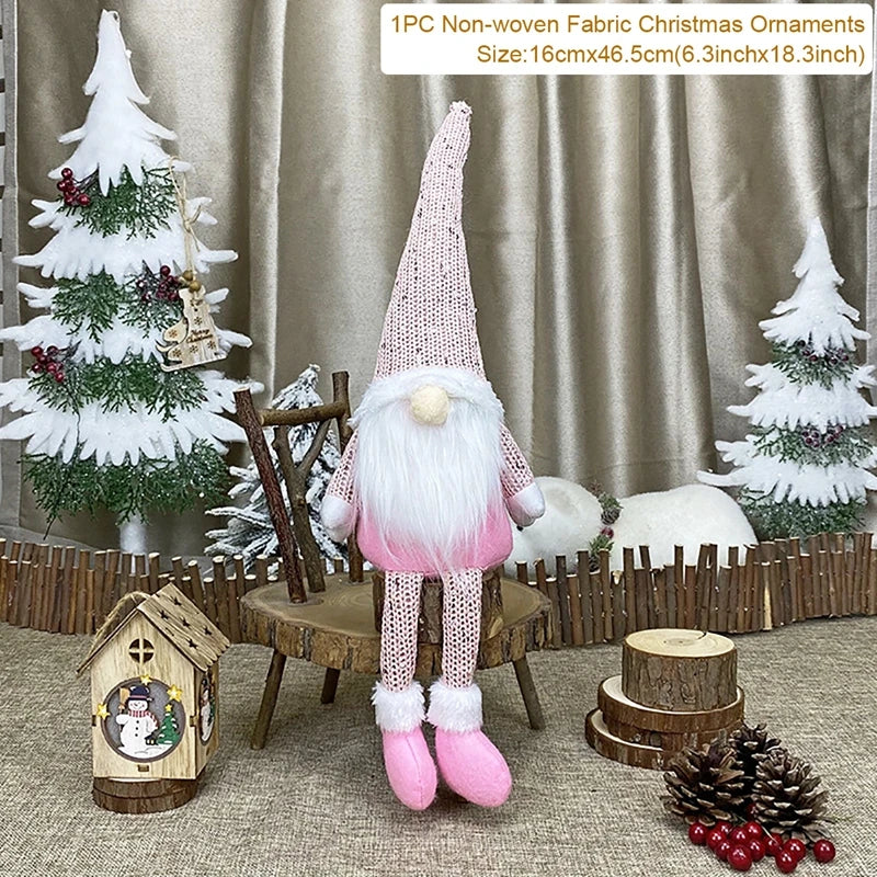 Decoración navideña de Papá Noel para el hogar 2025, decoración de mesa, muñeco de alce, adornos navideños, regalos de Navidad, Feliz Año Nuevo 2026