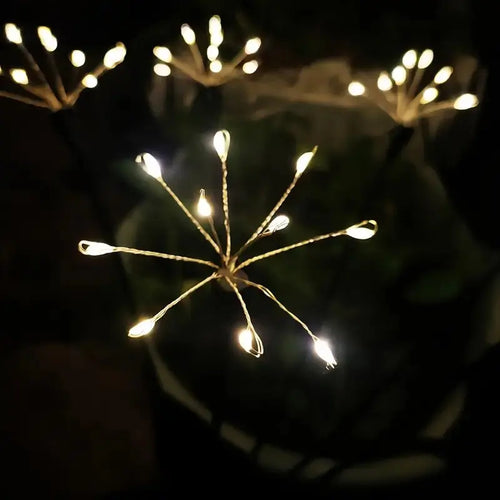 1 lampe solaire LED en forme de feu d'artifice pour jardin, étanche, pour pelouse, éclairage paysager pour cour, allée, fête, Noël