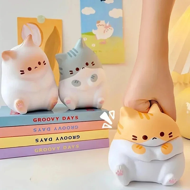 1 ud. adorables juguetes antiestrés de dibujos animados de gato para niños y adultos, bolas blandas de PU de rebote lento, juguetes Pop Fidget, regalos de Halloween y Navidad
