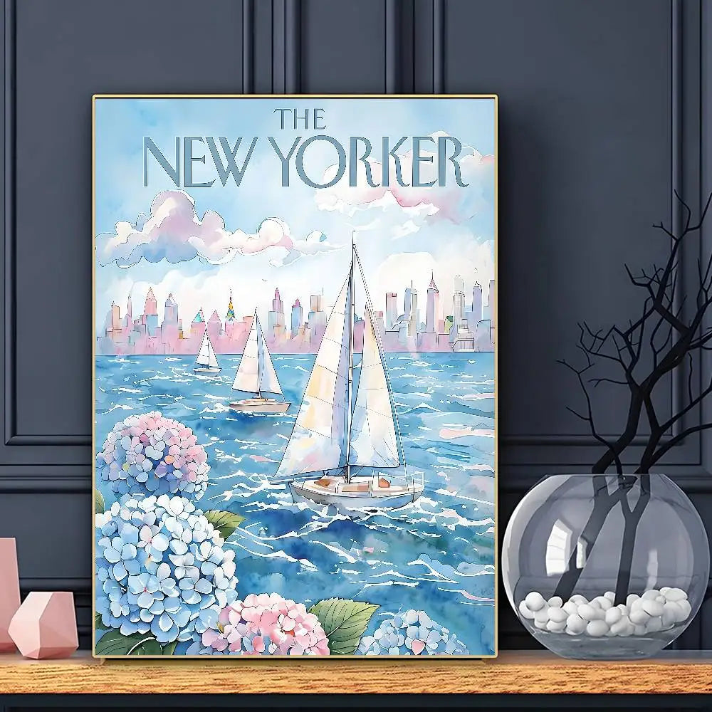 Póster Vintage The N-New Yorker HD Carteles Decoración Hogar Habitación Bar Cafetería Cuadro Arte Pared