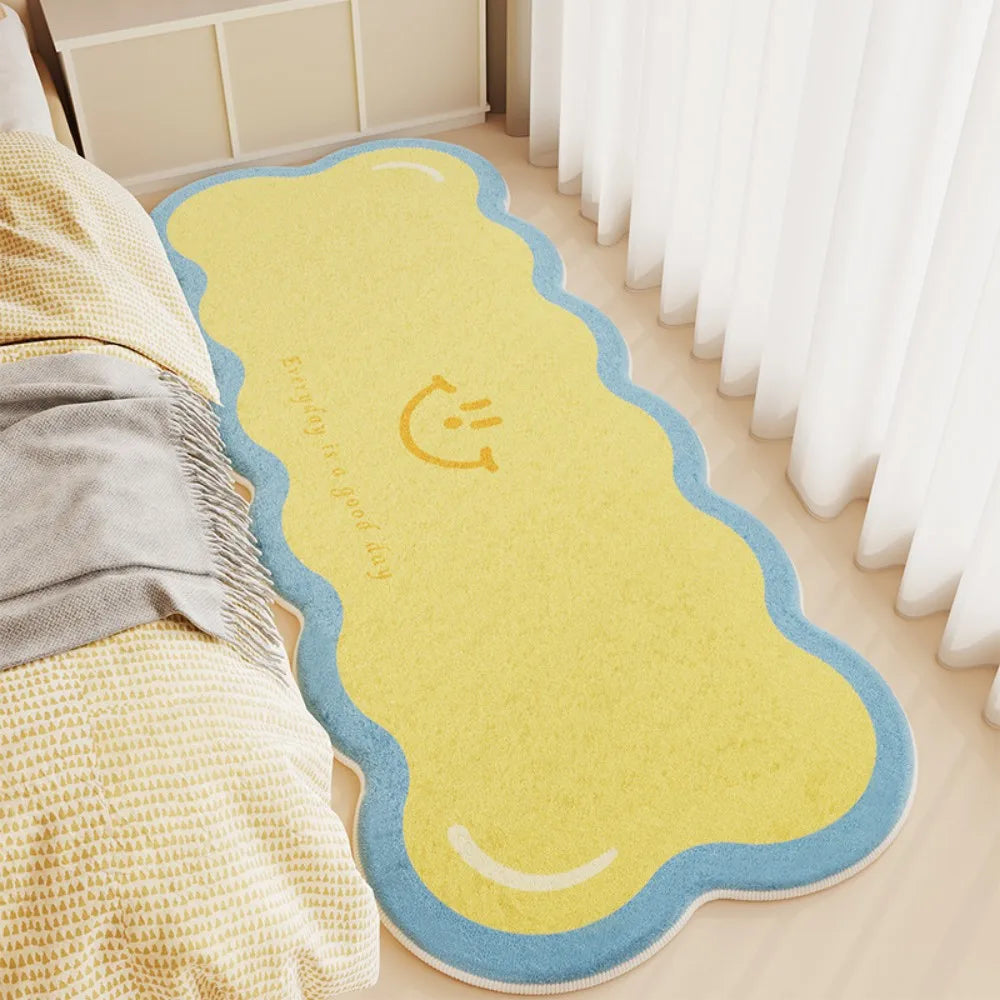 La alfombra Vikama estilo crema de imitación cachemir con dopamina es suave y cómoda para la decoración del hogar en el recibidor y el baño.