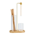 Glass Incense Holder for Sticks Anti-Ash Flying Incense Burne with Metal Clip and Incense Storage for Yoga Home Decor