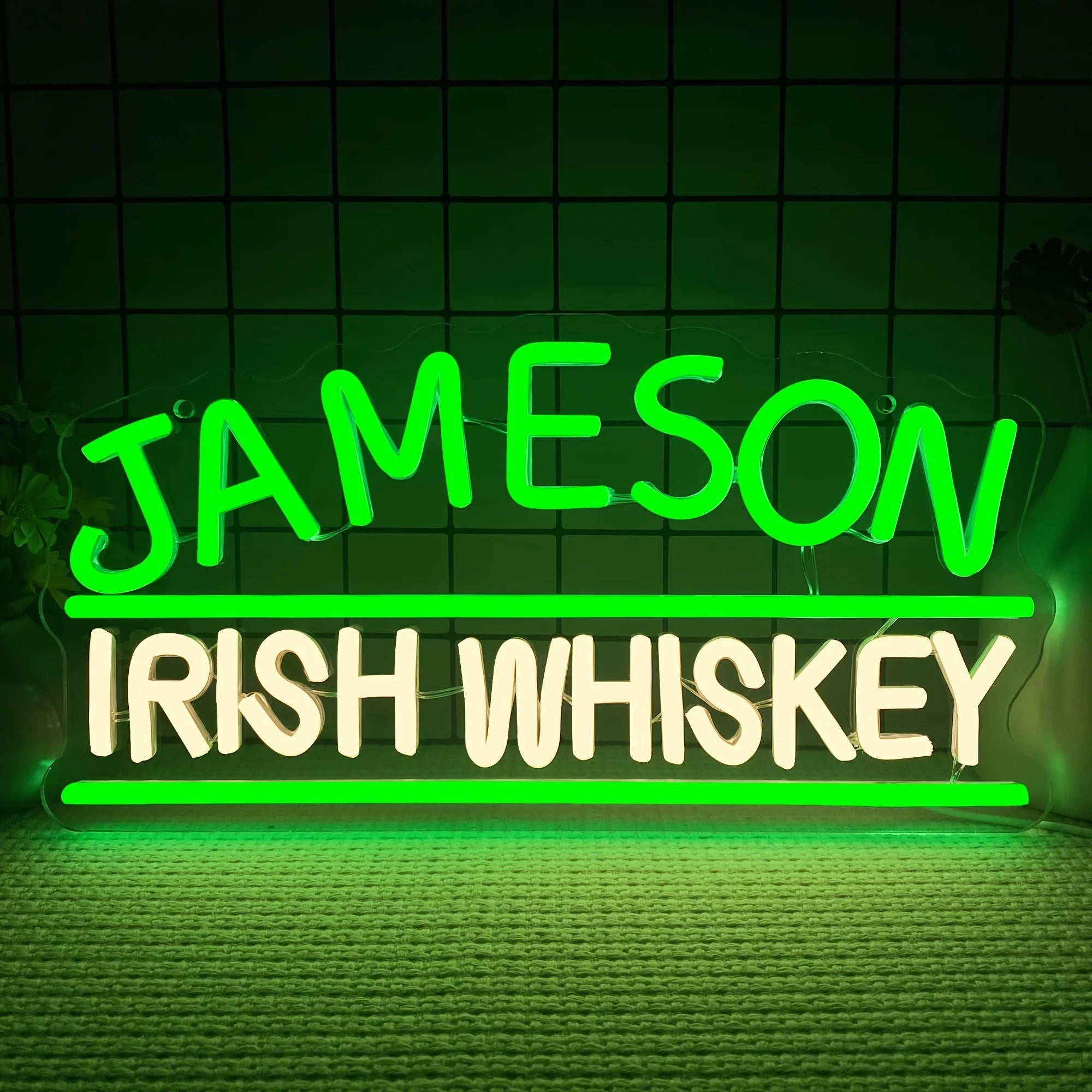 Letrero de neón del logotipo de la marca de whisky irlandés Jameson, luz de neón LED para el hogar, bar, pub, cueva de hombre, decoración de pared, regalo para amantes del whisky