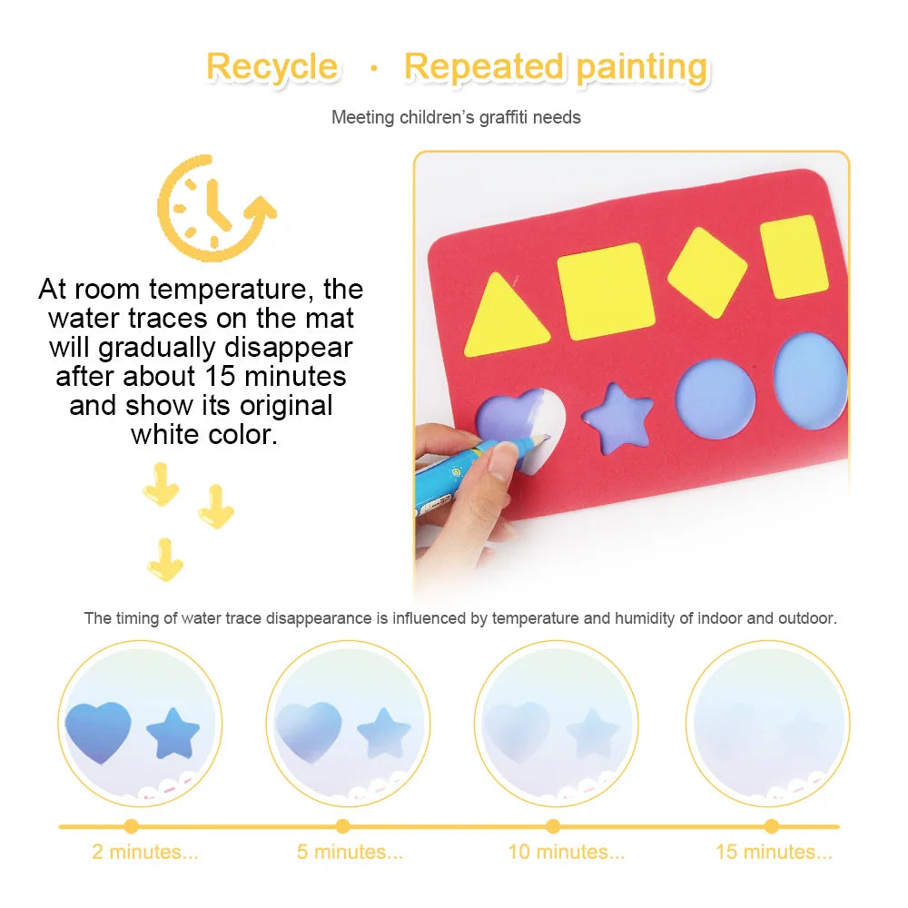 Alfombrilla mágica para dibujar con agua, alfombrilla de garabatos para colorear con bolígrafos mágicos, juguetes educativos, tablero de pintura, juguetes Montessori para regalos de niños