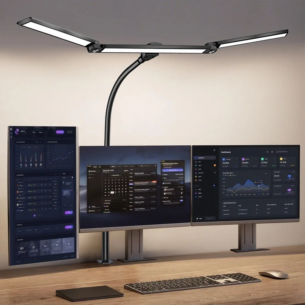 Lámpara LED de escritorio con pinza, atenuación remota, 24W, ultrabrillante, para arquitectos en el hogar y la oficina, combinada con iluminación ambiental