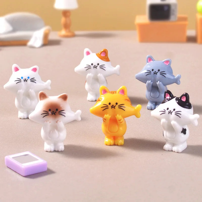 6/12/18Pcs Mignon Chat Miniature Figurine Ornement Décoration De Bureau Décoration De La Maison Créatif Bricolage Accessoires De Décoration De La Maison Cadeaux