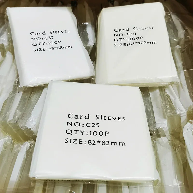 100 unidades/juego de fundas transparentes de varios tamaños para juegos de cartas mágicas de tarot, póker y protectores de cartas para juegos de mesa