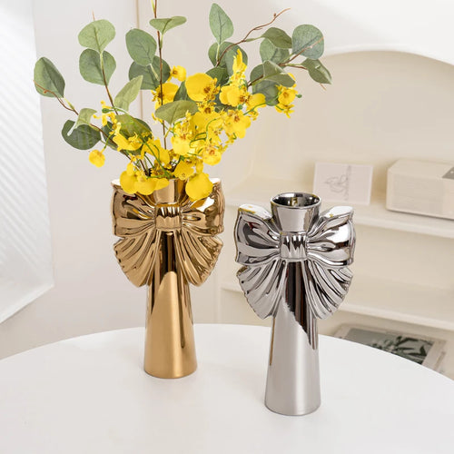 Jarrón de cerámica de 28 cm con diseño de lazo moderno y minimalista, perfecto para la decoración de oficinas y salas de estar, ideal para plantas hidropónicas y decoración del hogar.