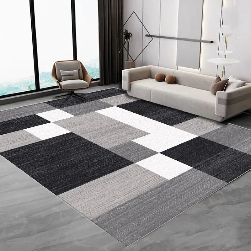 VIKAMA Nordic Simple Alfombra Sala de estar Mesa de centro Franela Alfombra grande Antideslizante Dormitorio Mesita de noche Alfombrilla Decoración del hogar