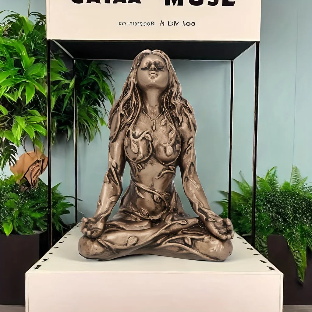 Estatua de la Diosa, Estatua de Gaia, Naturaleza de la Madre Tierra, Estatua Lunar, Estatua de Resina del Espíritu Brujo, Decoración del Hogar, Decoración del Jardín