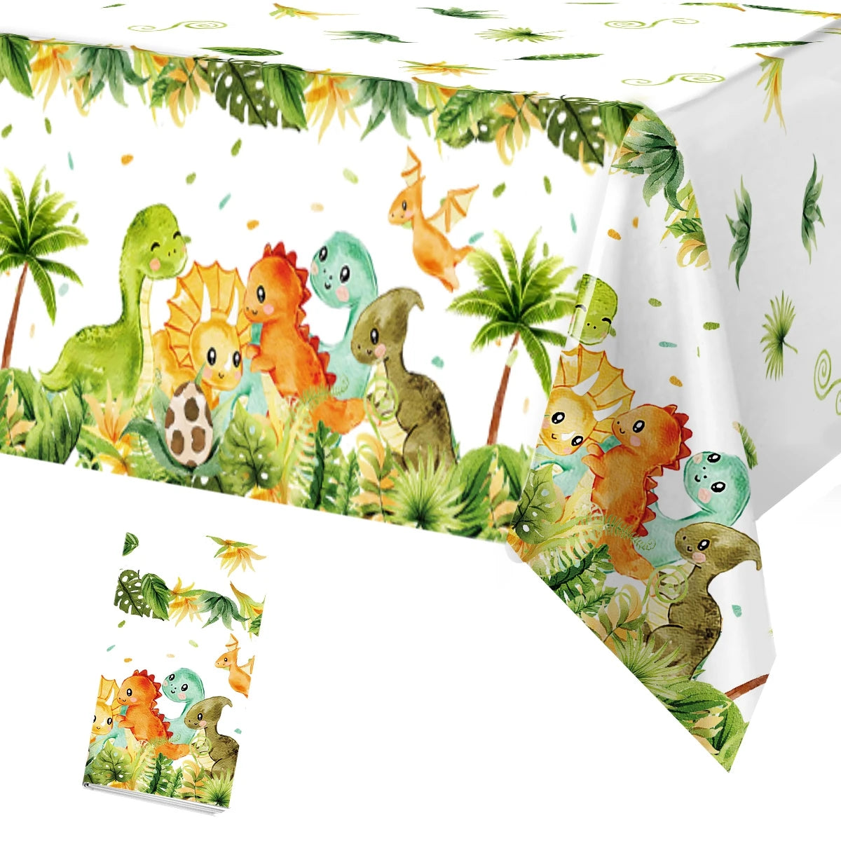 Mantel desechable de cumpleaños de dinosaurio, decoración de fiesta de cumpleaños para niños, baby shower, selva, dinosaurio, suministros para cubierta de mesa de fiesta