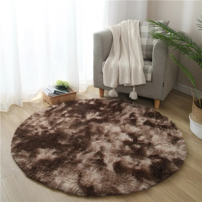 VIKAMA Alfombra redonda rosa Esponjosa Suave para Suelos Alfombra para Habitación de Niñas Castillo de Princesas Alfombra de Peluche para Sala de Estar Decoración del Hogar