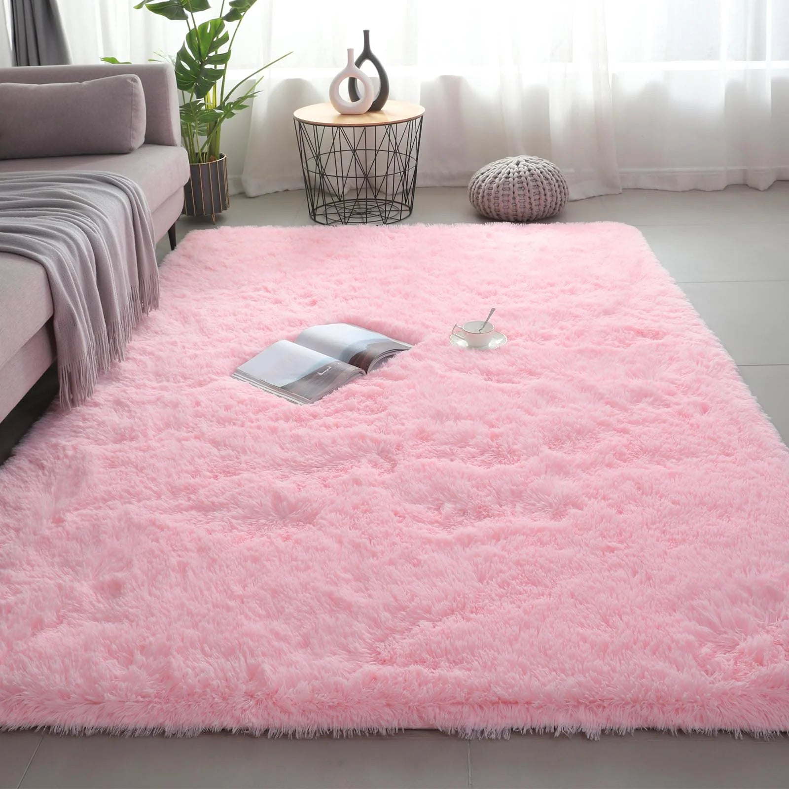 Alfombra hinchada ultrasuave VIKAMA, felpudo de interior para dormitorio y sala de estar, alfombra de guardería, decoración para el hogar de niñas y niños