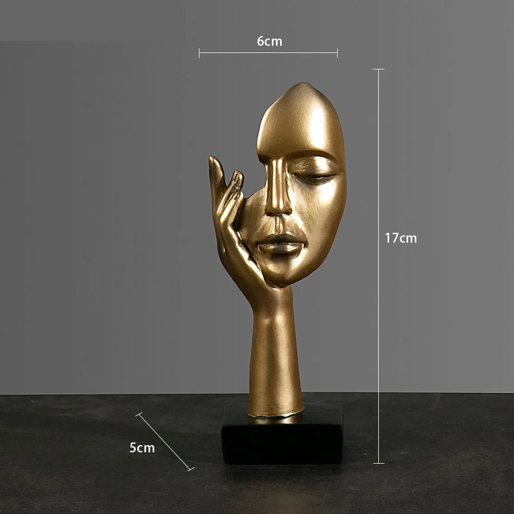Statues de masques abstraits en résine Figurines miniatures européennes pour l'intérieur, la maison, le bureau, le bureau, la figurine de bureau, l'ornement, le cadeau