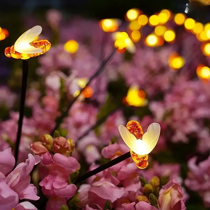 Luces solares LED de jardín con forma de abeja de 6/8 cabezales, impermeables, decorativas, para jardín, patio, césped, camino, terraza