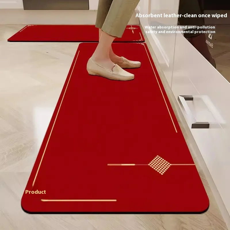 VIKAMA Alfombrillas de cocina de tierra de diatomeas antideslizantes chinas nuevas, resistentes a la suciedad, alfombra recortable, alfombra roja para entrada y baño