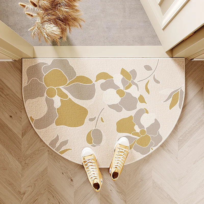 Alfombra de entrada moderna y sencilla VIKAMA, semicircular, antideslizante, resistente a la suciedad, alfombra de pie para pasillo, alfombra de cocina, decoración del hogar