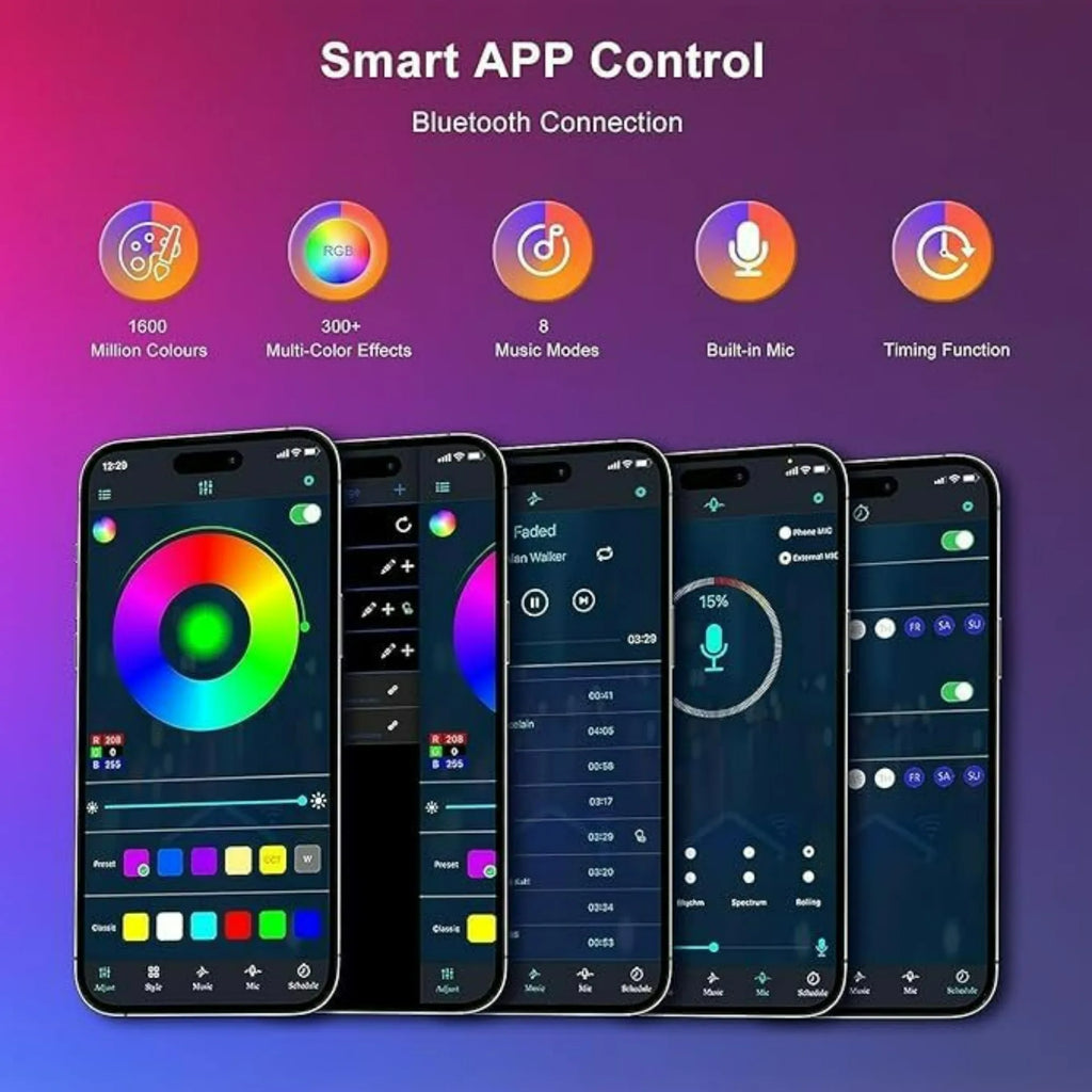 Lámpara de mesa LED ambiental de escritorio con control remoto y control por aplicación, iluminación de sincronización musical, para juegos de deportes electrónicos