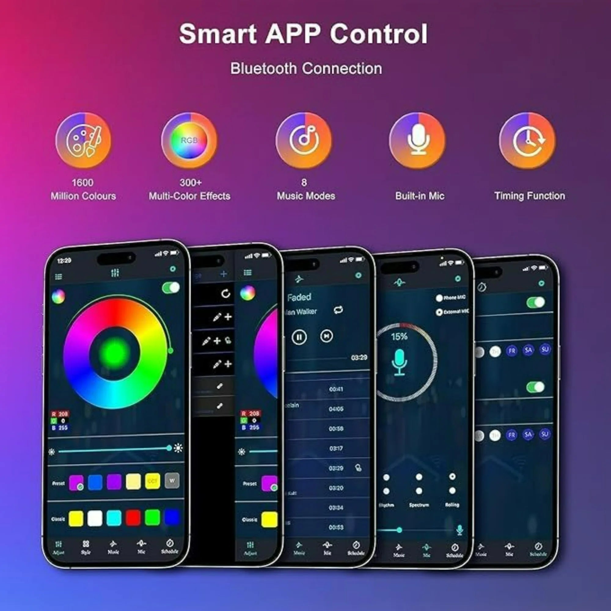 Lámpara de mesa LED ambiental de escritorio con control remoto y control por aplicación, iluminación de sincronización musical, para juegos de deportes electrónicos