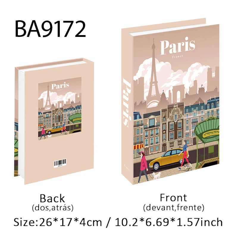 Paris New York Luxury Fake Book Storage Box Brazil Mexico Decorative Books Home Decor Coffee Table Shelf Interior Decoration