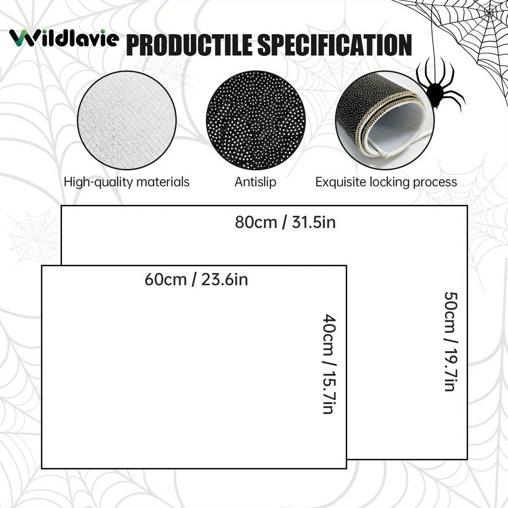 VIKAMA Welcome Mat Gray Outdoor Carpet Black Cat Carpet Crystal Velvet Non-Slip Mat Rug For Bedroom Living Room Carpet